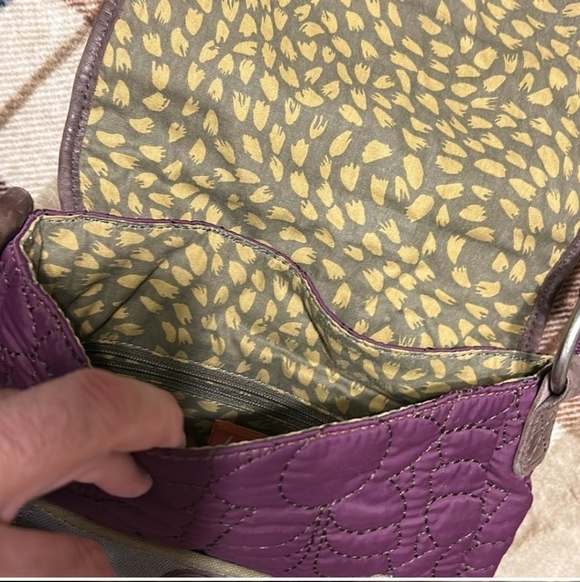 Fossil Quilted Purple and Brown Crossbody Bag - Picture 10 of 16